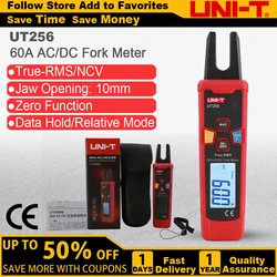 UNI-T UT256 Digital Fork Clamp Meter True RMS Pliers 60A AC/DC Current Automatic Measurement Multimeter LCD Display NCV Tester