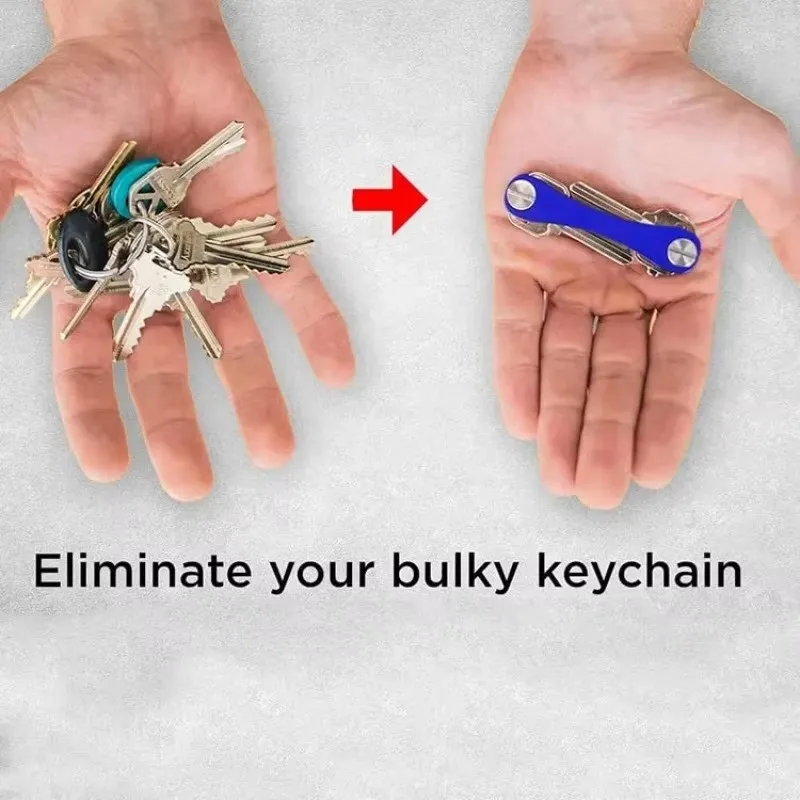 Intelligenter Schlüsselanhänger, Mini-Schlüsselanhänger, kompakter dekorativer Schlüsselhalter, Clip für die Aufbewahrung zu Hause, Metall-Schlüsselclip, Aluminium-Organizer, Schlüsselanhänger für den Außenbereich – Detail 5