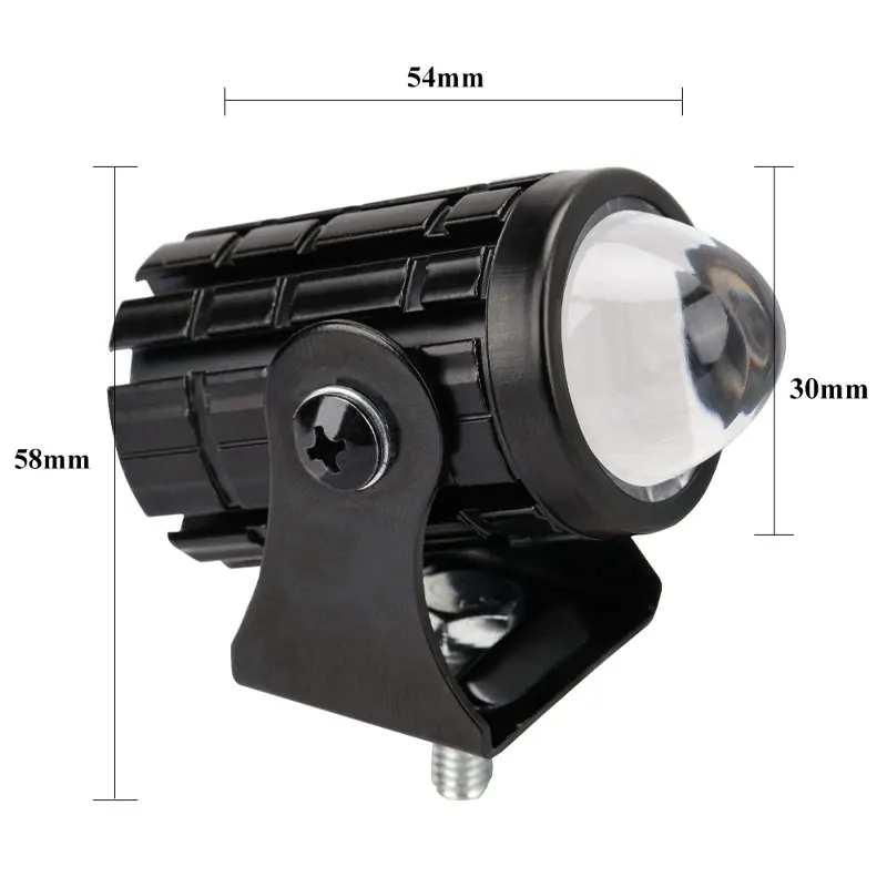 KEVANLY 1pc Mini Driving Light LED Projector Lens Motorcycle Headlight ATV Scooter for Auxiliary Spotlight Lamp