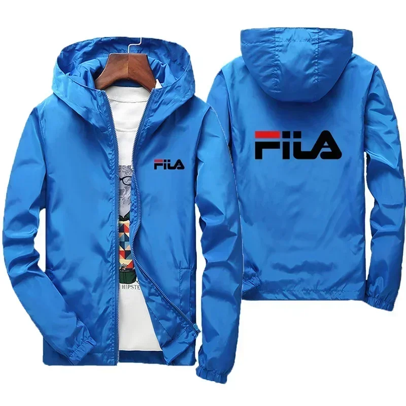 

2026 Spring New Men's Plus Size Fashion Print Hooded Zip-Up Jacket Outdoor Sports Windproof and Waterproof Leisure Coat Jackets
