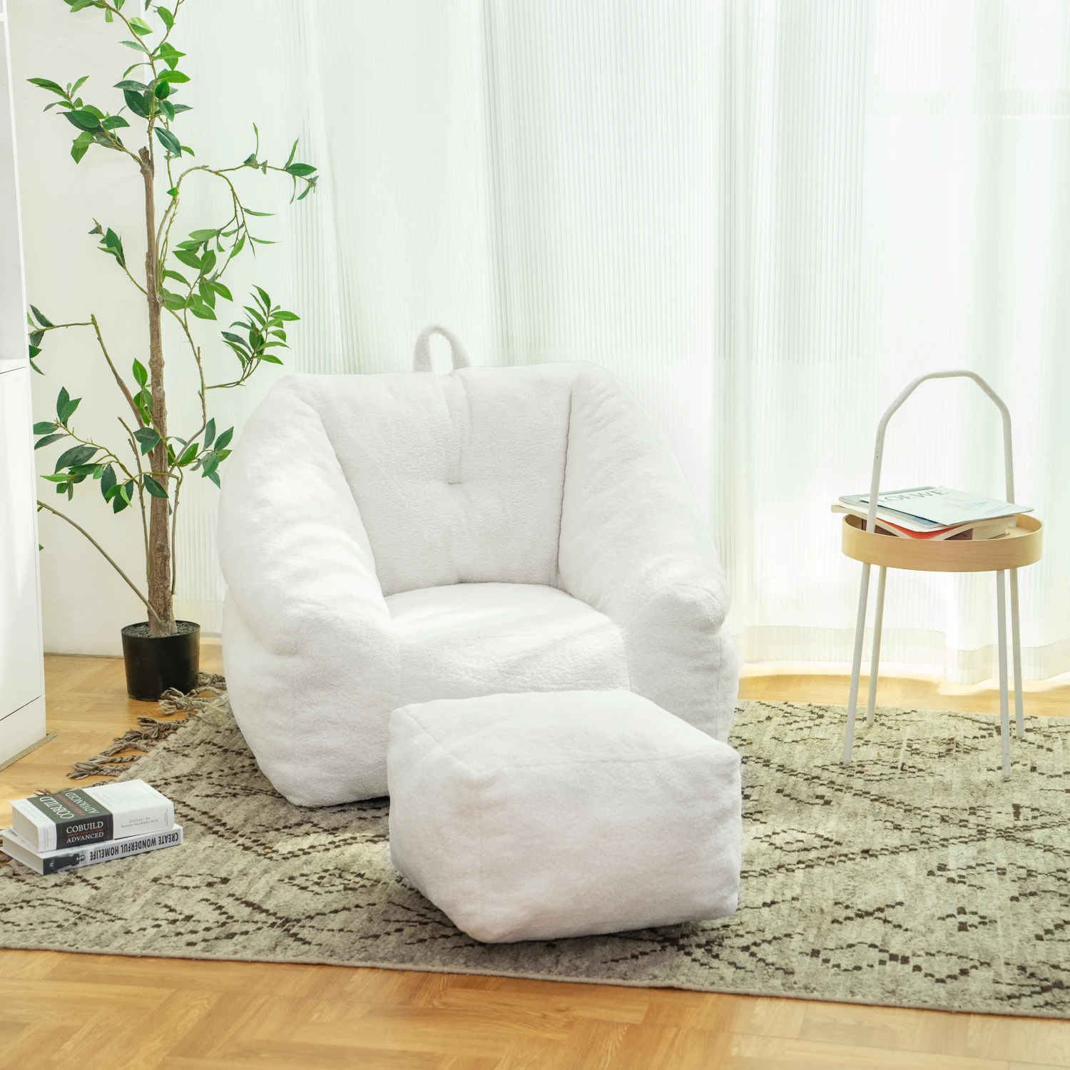 Memory Foam Bean Bag Sofa with Tufted Soft Filling