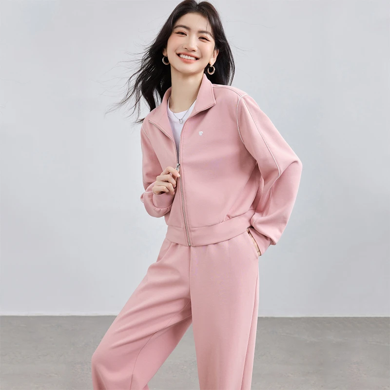 SENTUBILA Women Casual Outfit Embroidery Knitted Sweatshirt Tracksuit Straight-leg Pants Woman 2 Piece Pant Sets 2026 151Z58733