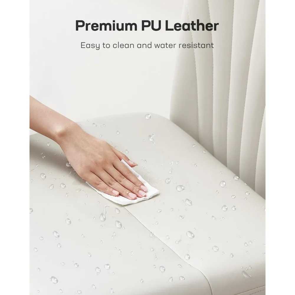 كرسي مكتب Marsail ذو أرجل متقاطعة: كرسي مكتب متقاطع من جلد البولي يوريثان، كرسي مكتب واسع بدون ذراع، ارتفاع دوار قابل للتعديل، كرسي الغرور Cha #6