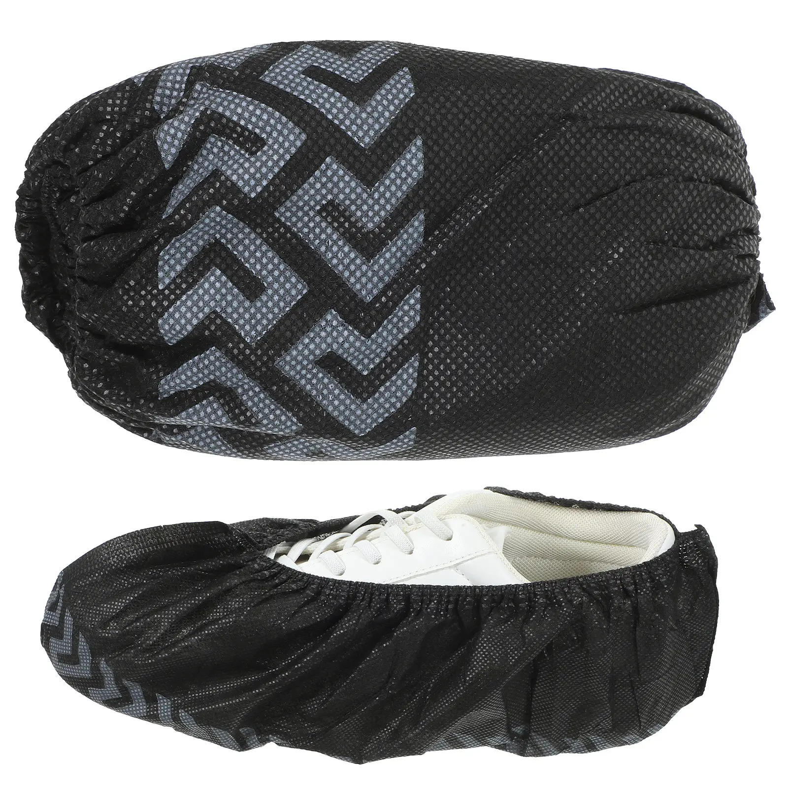 

100Pcs Disposable Black Shoe Covers Non Woven Anti Slip Thickened Breathable Shoe Protectors for Indoor Office Travel