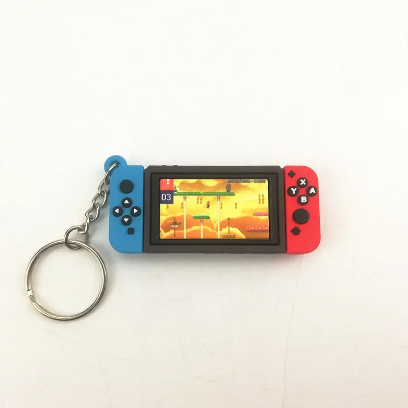 Super Mario Bros Anime Keychains Cartoon Console Classic Figures Keyring Photo Frame Shape Silicone Keyring Chain Children Gifts