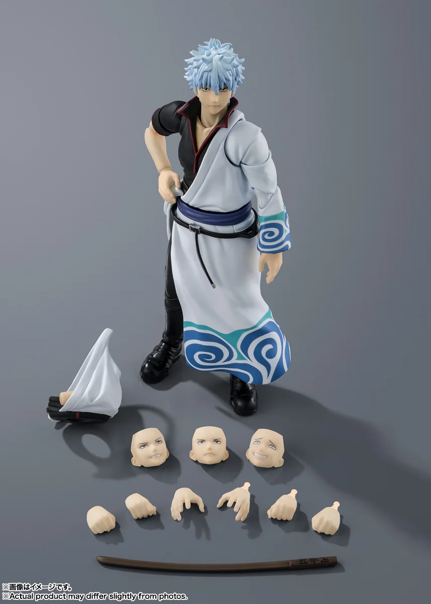 Original Bandai Gintama S.H.Figuarts SHF Sakata Gintoki Movable PVC Anime Action Figure Collection Toys Gift