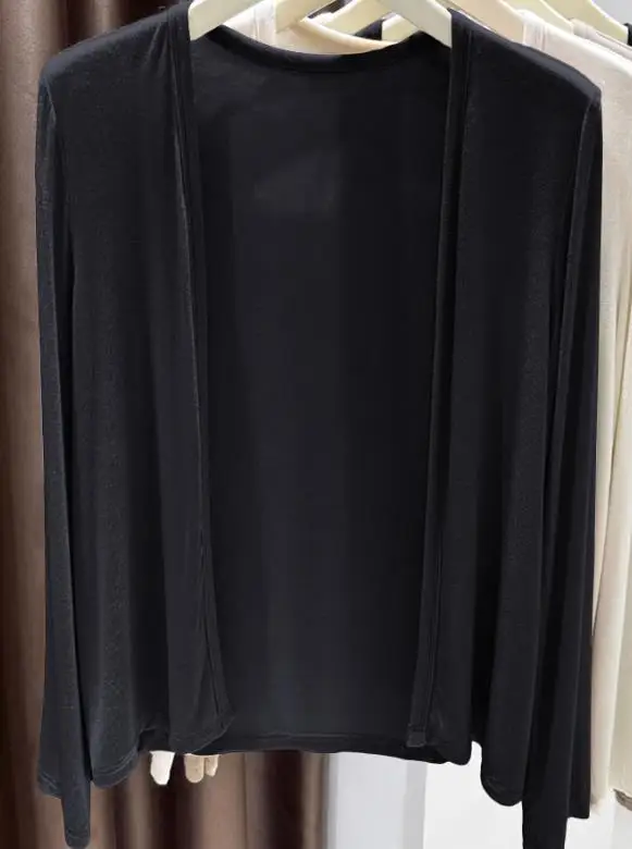 

Slim Fit Women's Cardigan Jacket for Spring Fashion Simple and Versatile Long Sleeved Knitted Cardigan Suitable for Daily Use