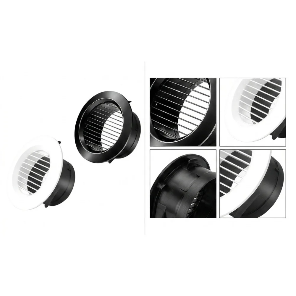 Black Dismountable 5 Inch Ceiling Grille for HVAC Ventilation Compatible with For Home Office Garage RV Installations