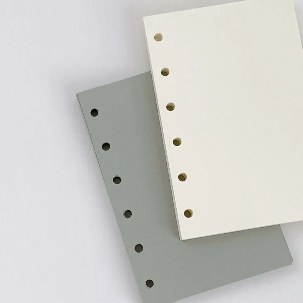 50 fogli A7 Notebook a fogli mobili Ricarica Carta Indice Pagina interna Carte Pagina separatore Carta Ricarica interna Raccoglitore Pagine di carta 6 fori