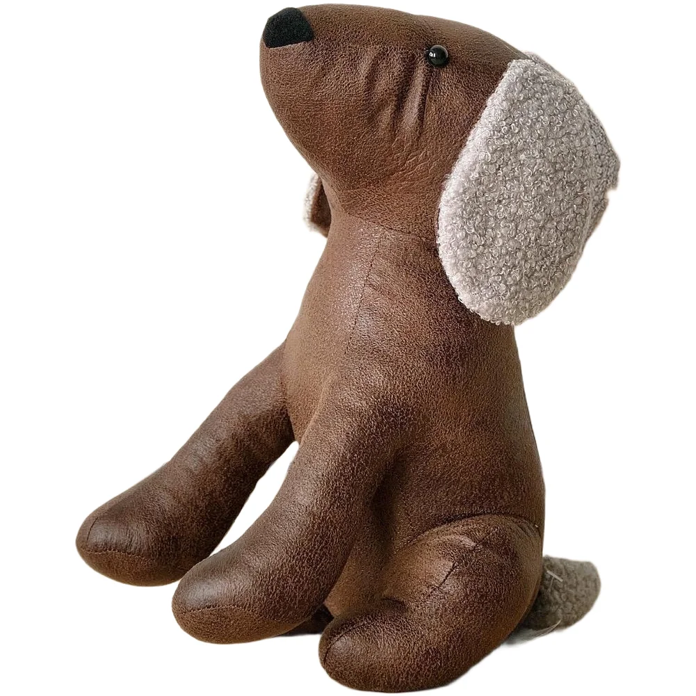 Plush Fabric Dachshund Door Stopper with Internal Sand Fill for Effective Draft Blocking and Door Securing 37x14x19cm