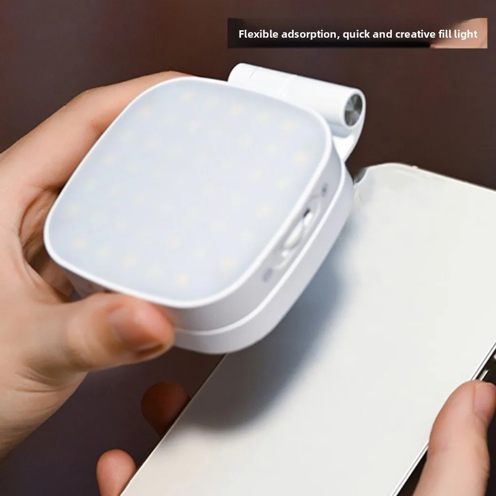 360° Rotation Magnetic Phone Selfie Light 3 Color with Makeup Mirror Mobile Phone Fill Light Portable Dimmable