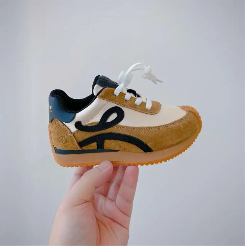 2024 Spring New Children's Shoes Boys' Soft Sole Comfortable Casual Shoes Korean Fashion Girls' Sneakers Khaki White Black