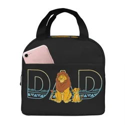 The Lion King Simba Mufasa Dad borsa termica per il pranzo contenitore per pasti portatile borsa termica Tote Lunch Box borsa da viaggio per alimenti da lavoro