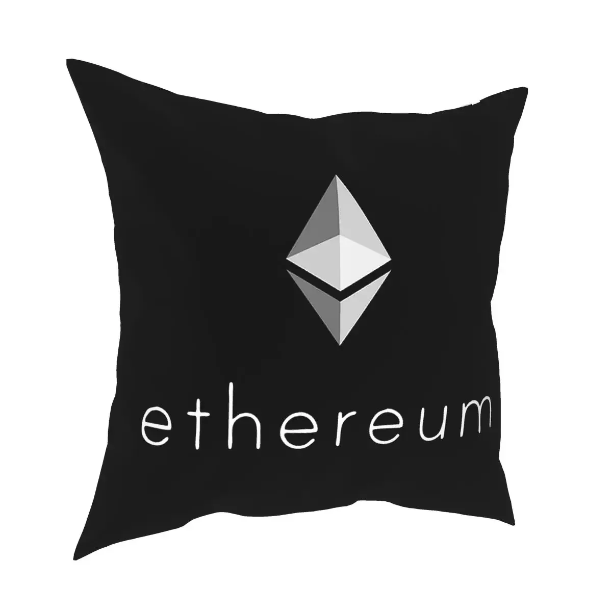 Ethereum Logo Square Pillow Case Polyester Cushions for Sofa Bitcoin Crypto Cryptocurrency Btc Blockchain Pillowcover Home Decor