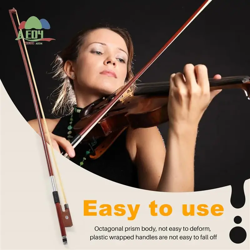 

AED4-Black Octagonal Bow Children Playing Durable Violin Bow Musical Instruments 4/4 Portable Learn Practice Bow
