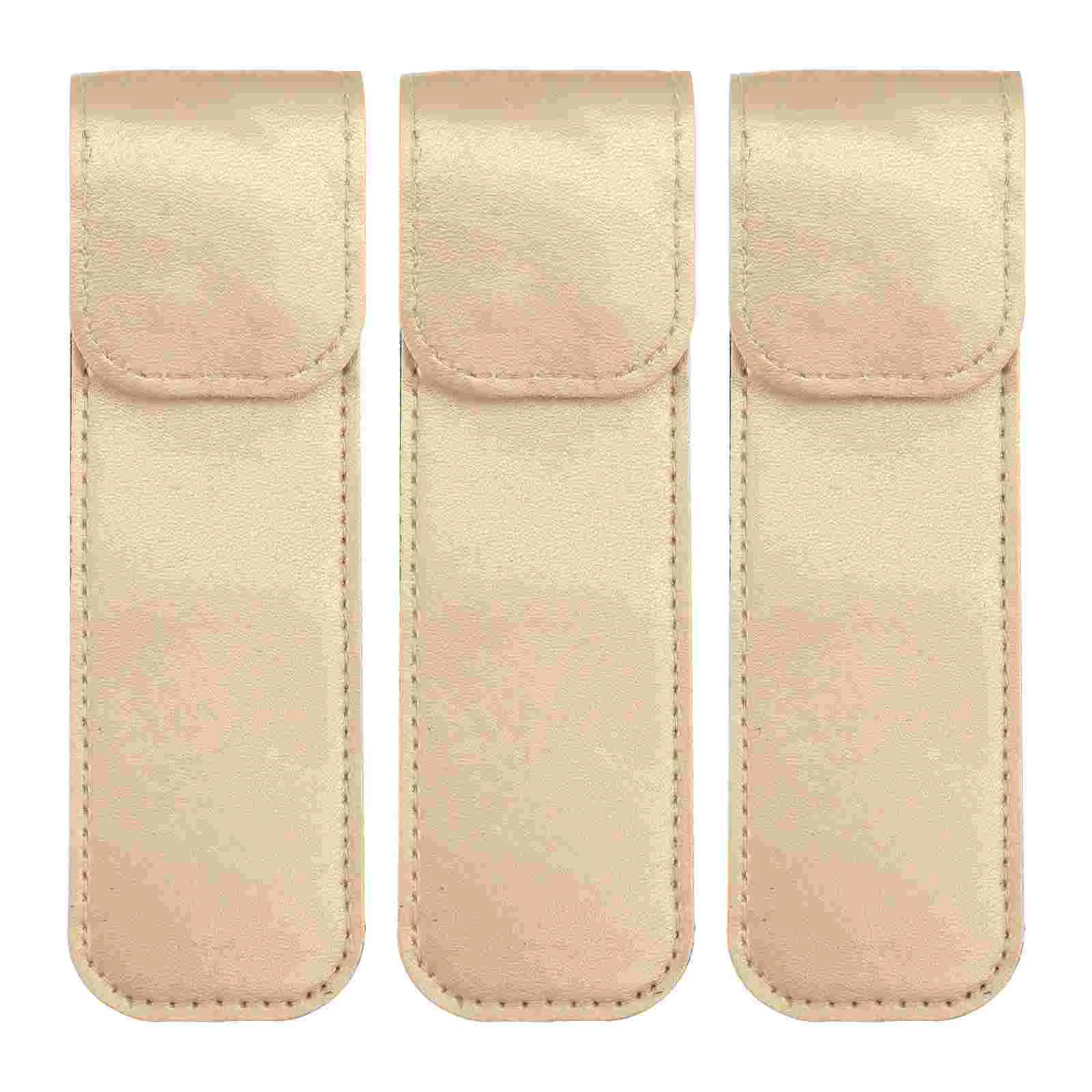 

3 PCS Tweezer Protective Case PU Sleeve Shockproof Wear Resistant Storage Cover For Eyelash Grafting Tools Small