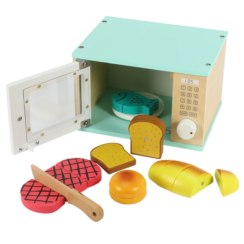 

Children's Wooden Simulation Kitchen Toy Set Play House Early Education Toy Bread Machine Coffee Machine Juicer Oven