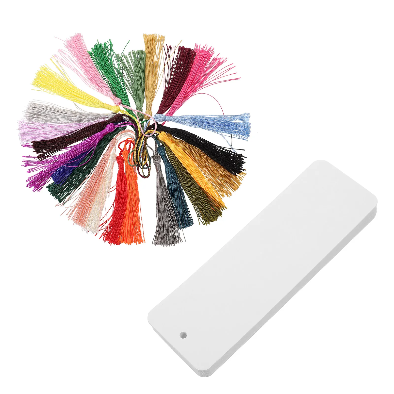 24Pcs Blank Bookmarks with Tassel Thick Paper Cardstock for Reading Friends Study Notes Learning Progress Tracking DIY Craft