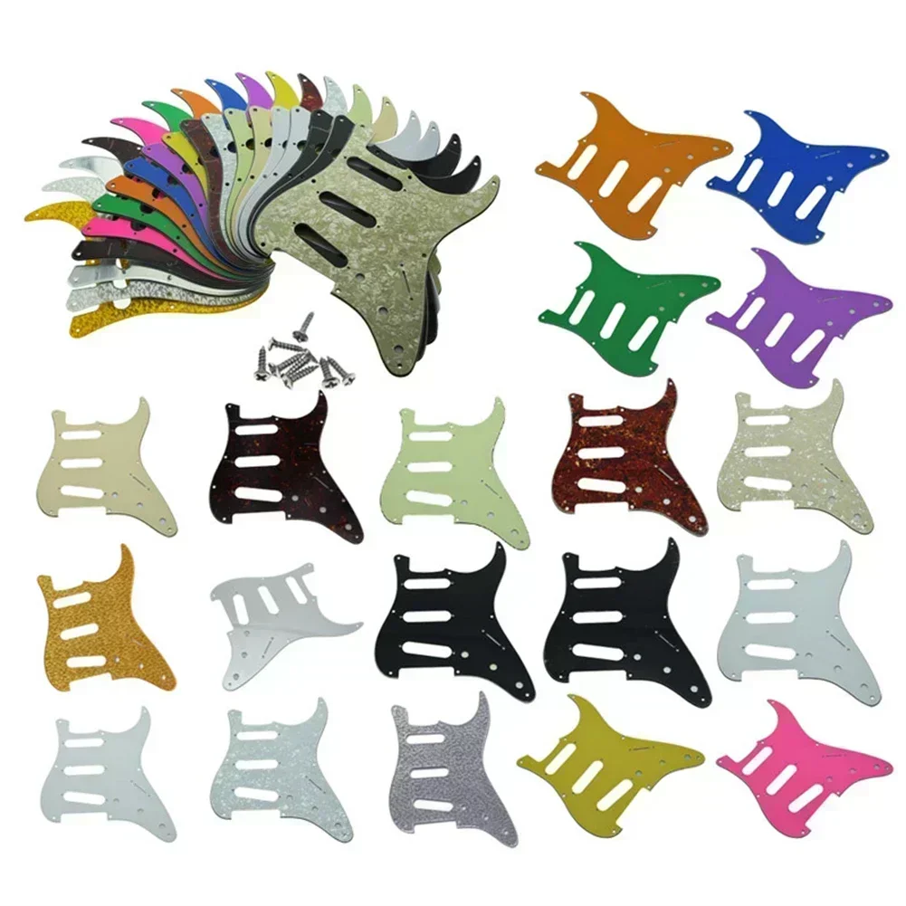 11 Hole Colorful Celluloid Guitar Pickguard Scratch Plate For Strat- Guitars SSS Musical Instrument Electric-Guitar Pickguard