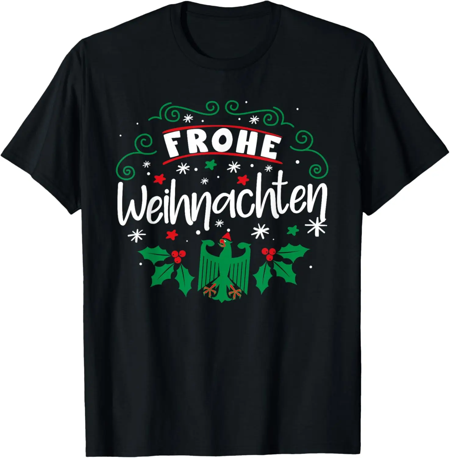 Frohe Weihnachten German Christmas Holiday Germany T-Shirt Print Original Design Gifts T Shirts Graphic Tee Camisas Streetwear