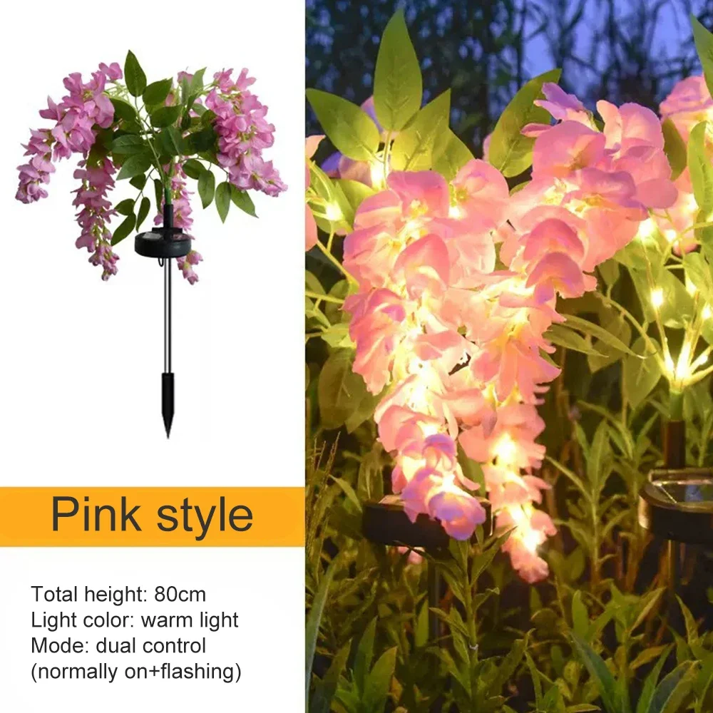 

Solar Lawn Lights Waterproof Design Intelligent Light Control Wisteria Flower Solar Lawn Light for Countyard Stair Home Lawnlamp