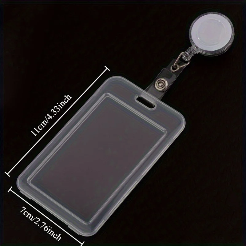 مجموعة بكرة شارة معرف PET شفافة متينة مكونة من 5 قطع - حامل بطاقات بمشبك قابل للسحب لتمرير الطالب/المعلم، بطاقات المفاتيح، رخصة القيادة