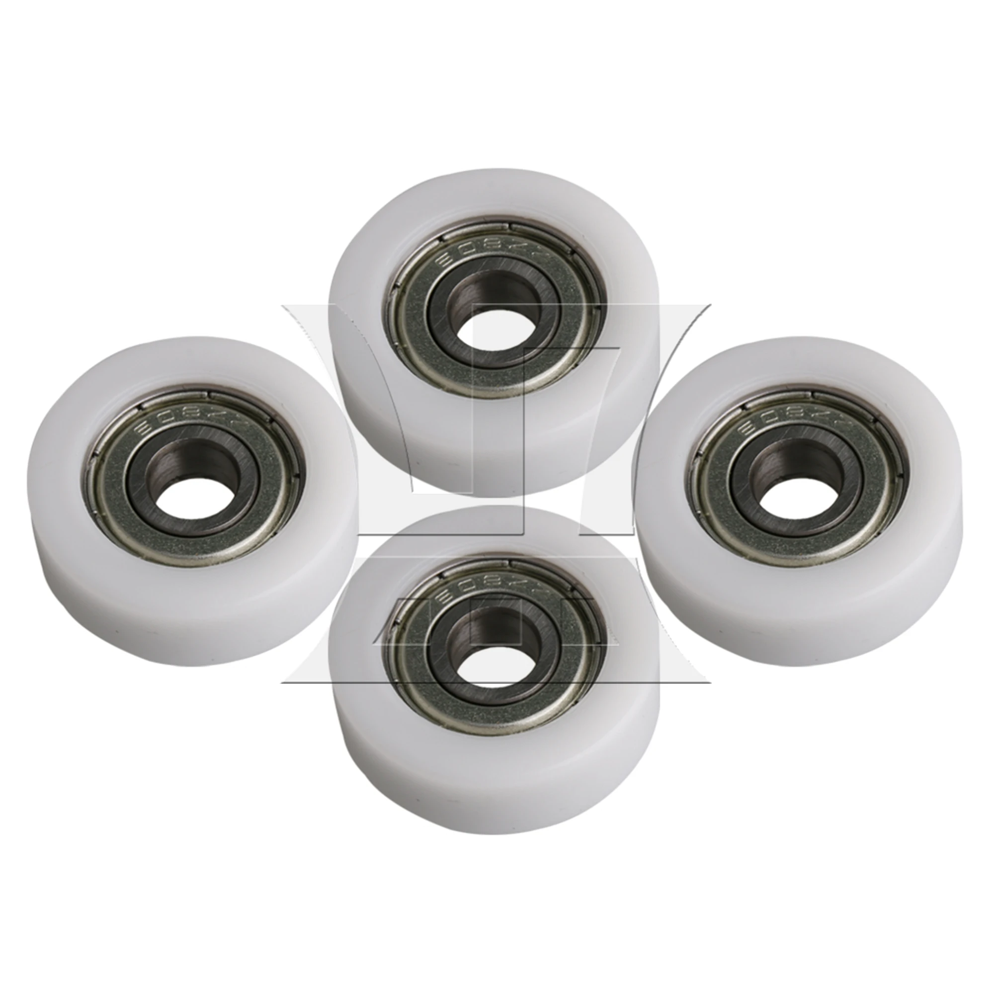 

CNBTR 4PCS 3x0.8x1CM Flat Groove Ball Bearing Guide Pulley Wheels Roller White