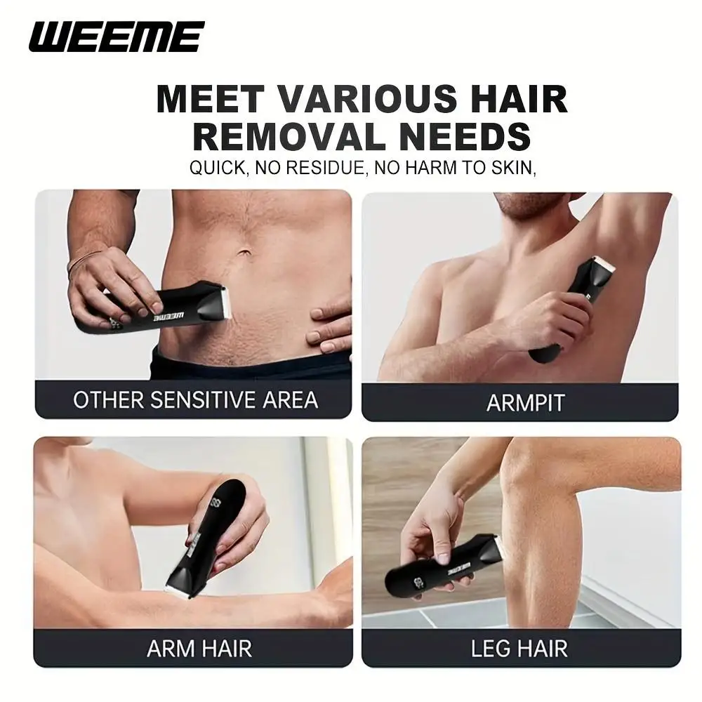 Men's Body Hair Trimmer Set, Rechargeable Portable Quick Trim Tool, Multi-Function Electric Beauty Device, Private Area Shaving