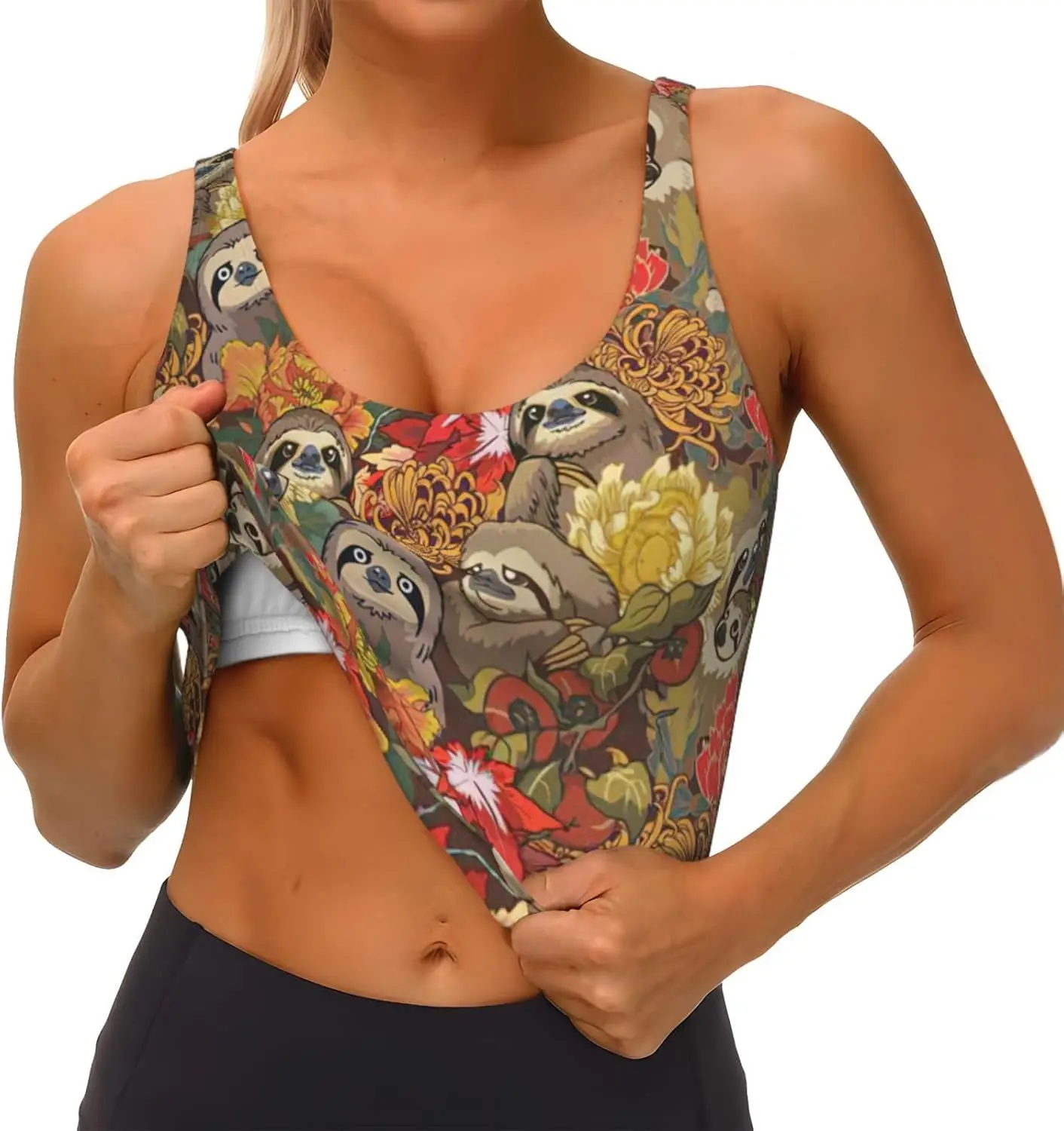 Легкий летний и зимний модный женский спортивный жилет с забавным ленивным принтом, жилет для тренировок для йоги для женщин