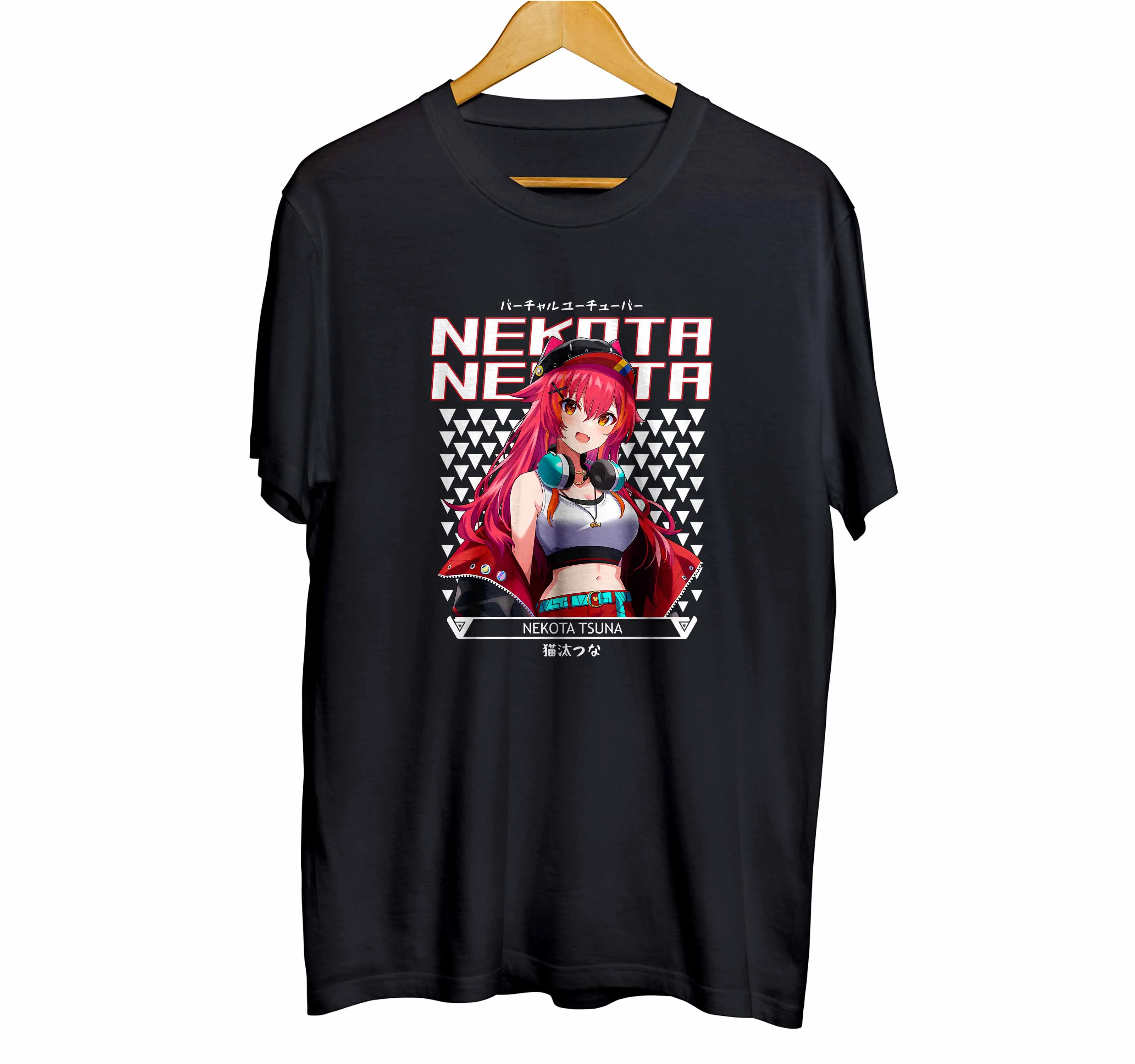 T-shirt distroanime vtuber NEKOTA TSUNA - VSPOT 100% combed 30s