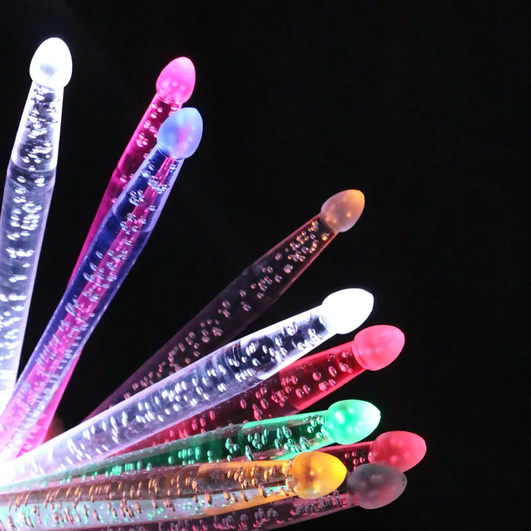 

2pcs Acrylic 5A LED Drum Sticks 40cm Glow in The Dark Stage Performance Luminous Jazz Luminous Drumsticks one pair