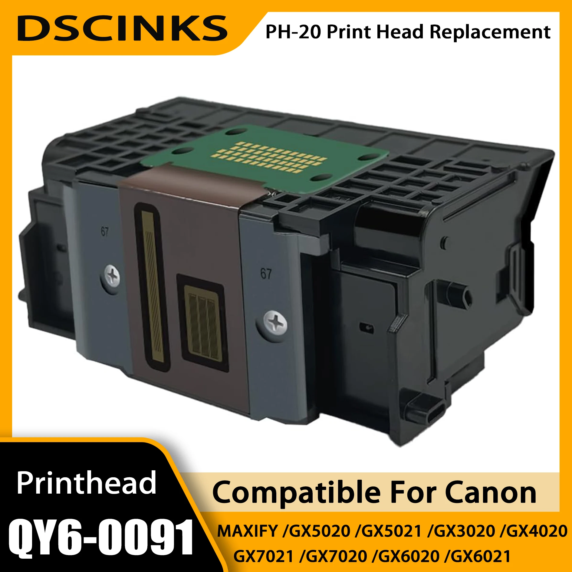 

PH-20 Print Head Replacement For Canon QY6-0091 Printhead For MAXIFY GX7020 GX6020 GX6021 GX5020 GX5021 GX3020 GX4020 Printers