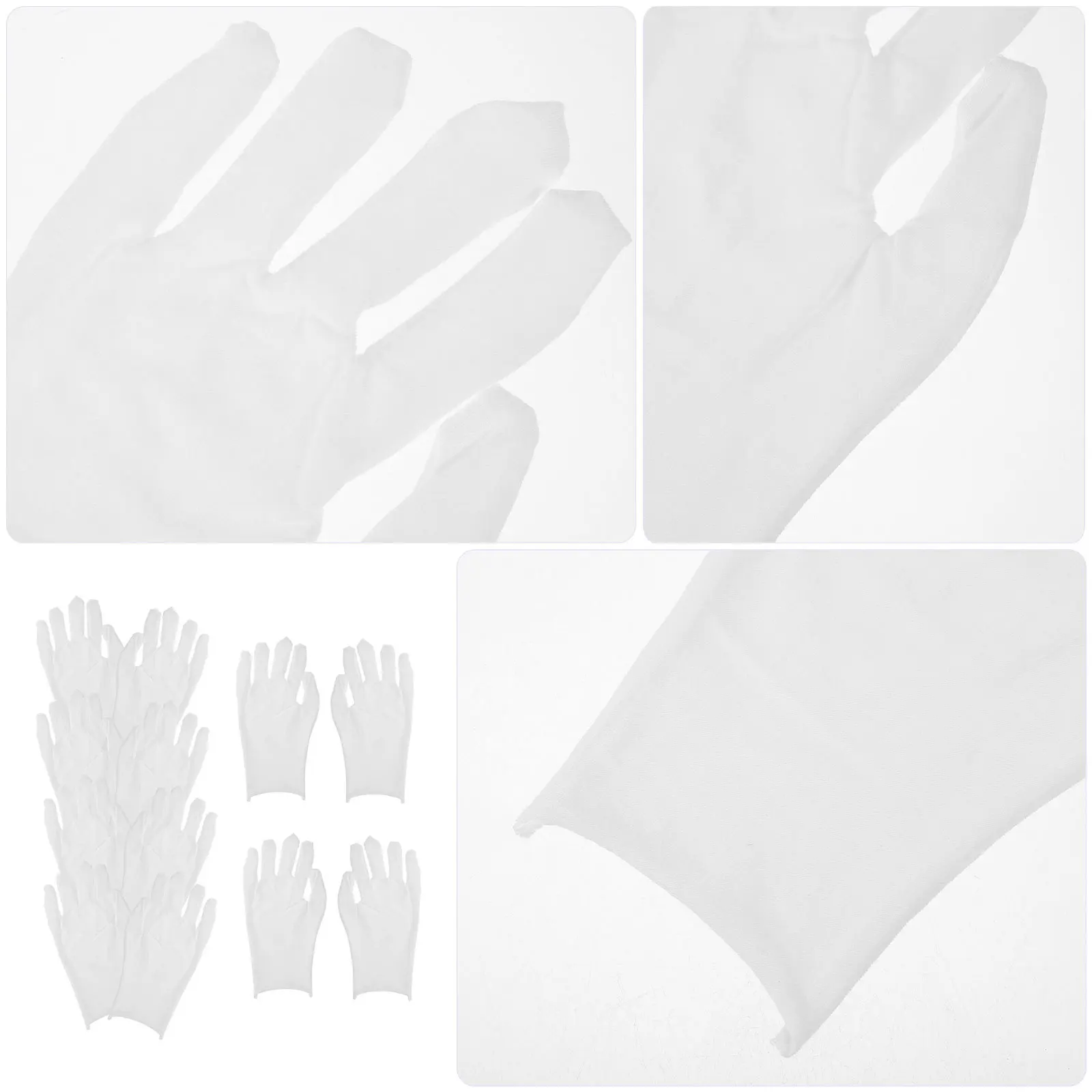6 Pairs White Cotton Inspection Gloves for Jewelry Handling Soft Breathable Comfortable Daily Use