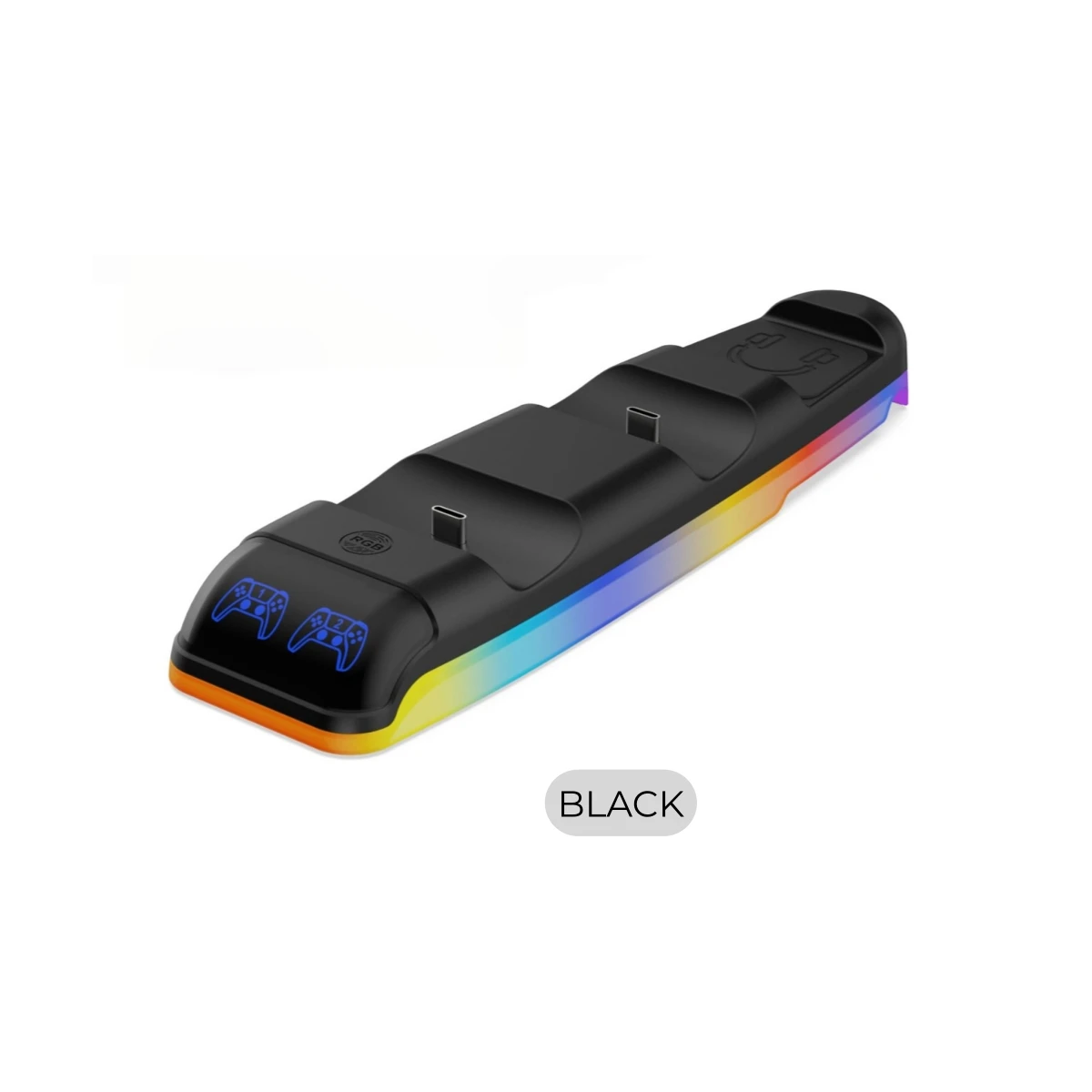 RGB-licht oplaaddock voor PS5 DualSense draadloze controller, bovenste oplaadstation voor PS5 Slim gameconsole accessoire