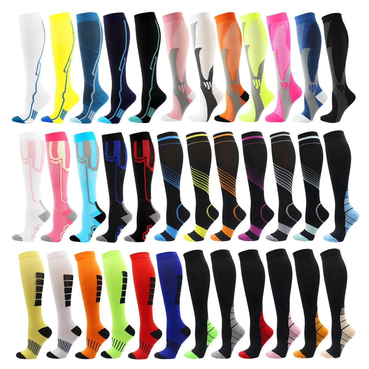 Wholesale Men Compression Socks Women Outdoor Sports Running Compression Stocking Relief Knee Pain Prevent Varicose Veins Socks