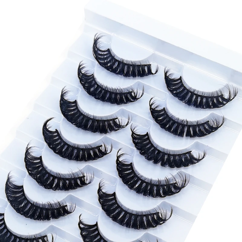 Lashes 8 Pairs DD curl Russian Strips Lashes Faux Mink Makeup  Lashes 3D Mink Lashes Natural False Lashes Eyelashes Extensions