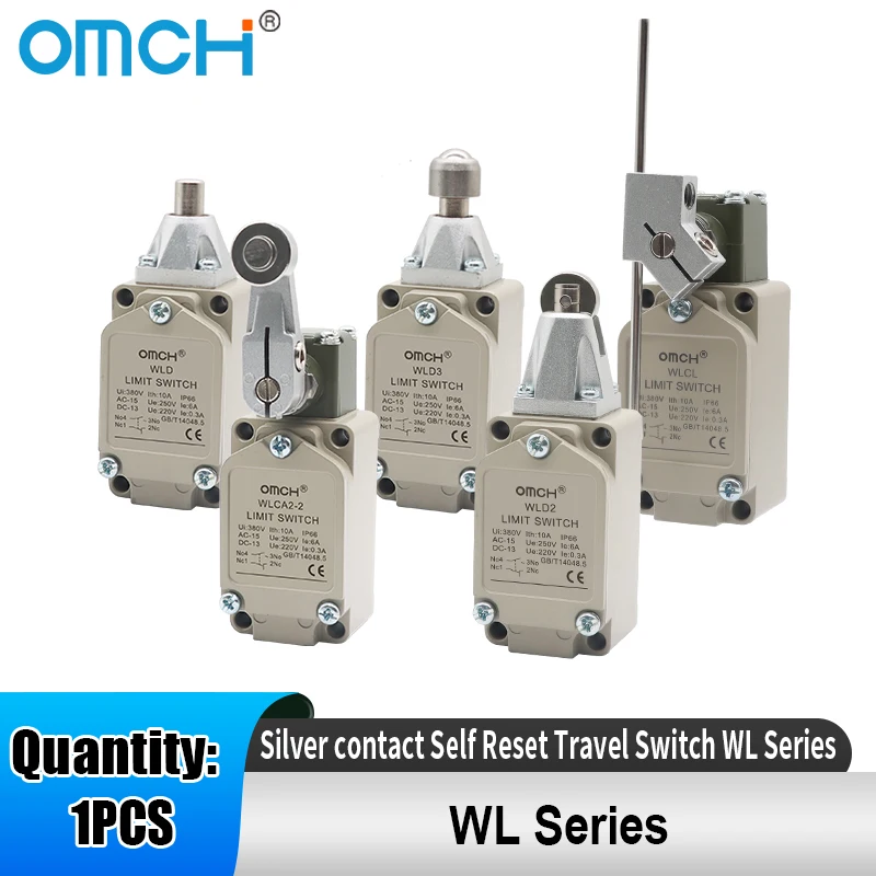 OMCH 1 قطعة آلة صناعية الاتصال الفضي الذاتي إعادة تعيين مقاوم للماء السفر التبديل WL سلسلة لحظة انتعاش الحد التبديل