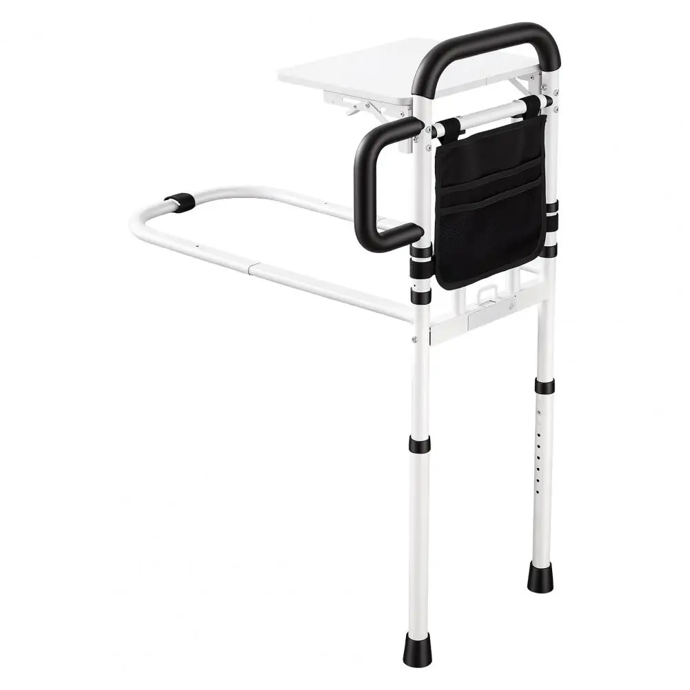 Bed Rails Crutch for Elderly Adults Safety Crutch Height Adjustable Bed Assist Bar with Motion Sensor Light, Folding Crutch