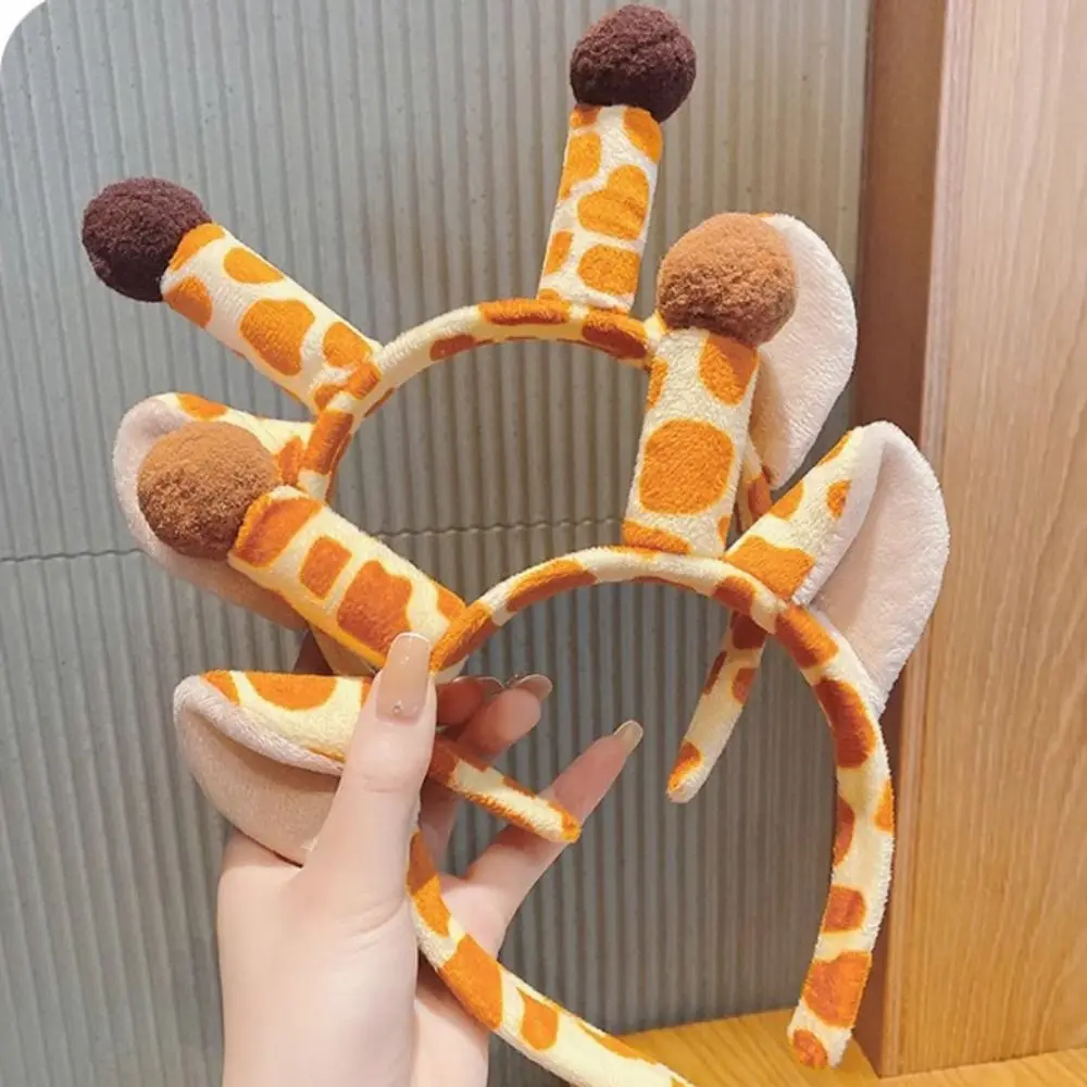 

Kawaii Cartoon Plush Headband Giraffe Ears Funny Animal Hairbands Creative Korean Style Face Washing Hair Hoop Children