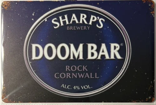 Sharp's Brewery Doombar Rock Cornwall Novelty Metal Sign 12