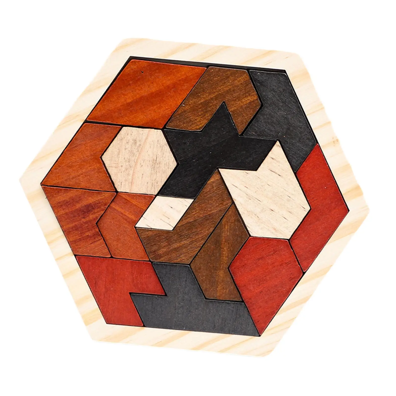 Wooden Block Puzzle Shape Pattern Block Fun Logical Mind Puzzle,Gift,Geometric Tangram Jigsaw Educational Puzzle for Children