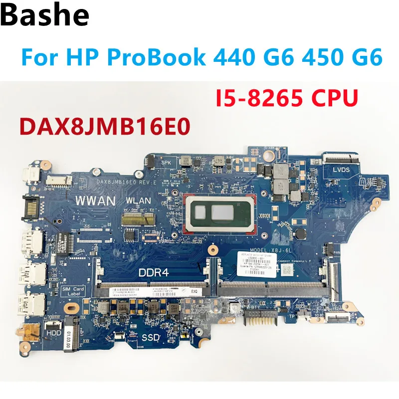 

For HP ProBook 440 G6 450 G6 Notebook Motherboard.DAX8JMB16E0.With CPU I5-8265 L52200-601 100% Fully Tested