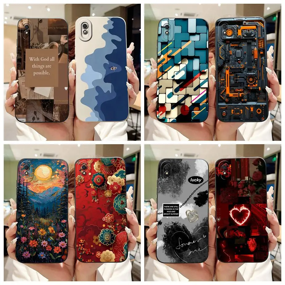 

Для Xiaomi Redmi 9A Чехол Роскошный чехол с росписью конфет Мягкий матовый чехол из ТПУ для телефона Xiaomi Redmi 9AT 9A Redmi9A T Задняя крышка Coque