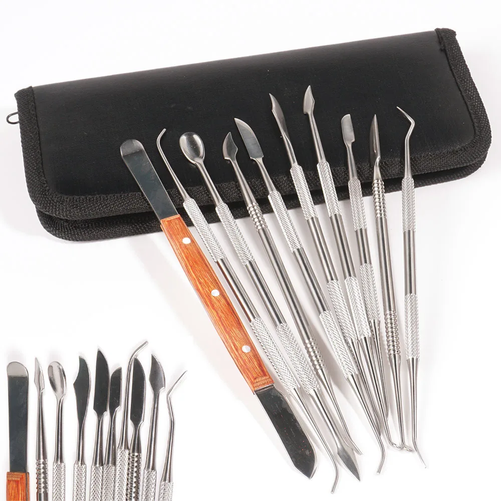 10 pcs/kit Dental Carving Knife Carving Kit Dental Plaster Mixing Knife Gypsum Carving Knife Dentist Tools Dentistry Material