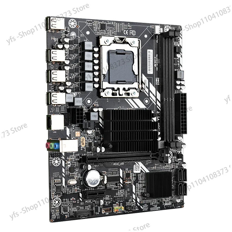 X58M 2.0 Desktop Motherboard DDR3 x 2 PCI-E 16X SATA2.0 32GB USB2.0 PCI-E NVME M.2 Support LGA 1366 GPU for REG ECC 1066