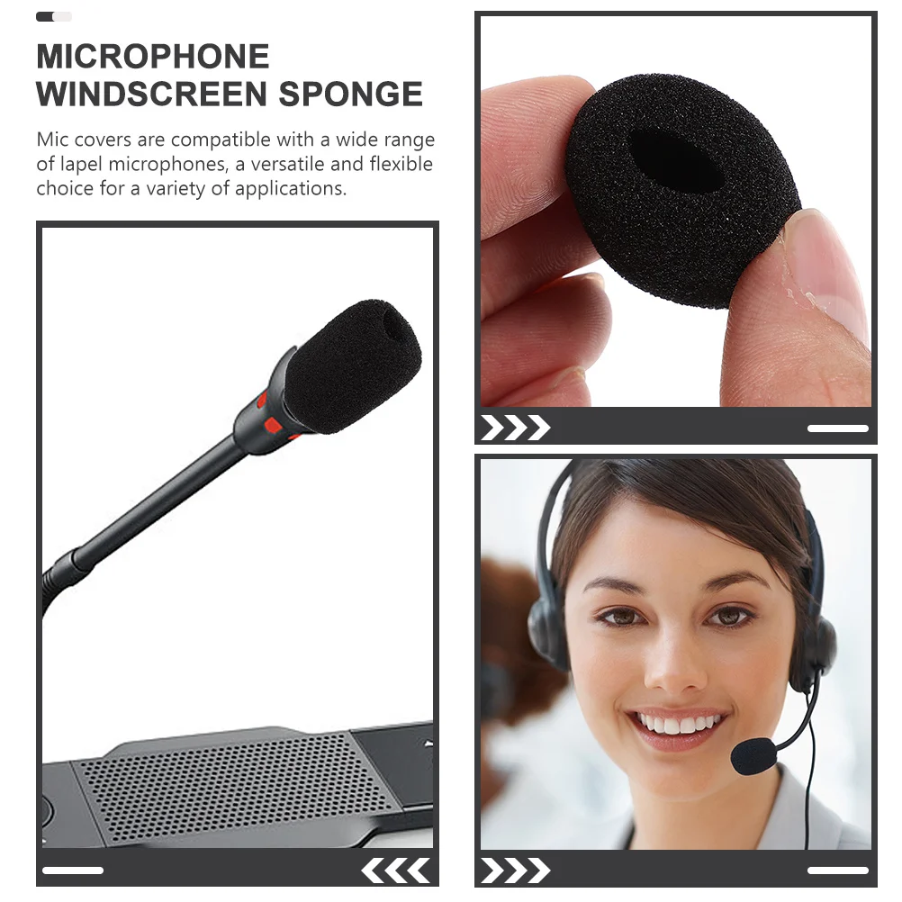 

10Pcs Lapel Microphone Covers Mini Soft Sponge Mic Windscreens for Teaching Conference Speech Microphone Shield Protection