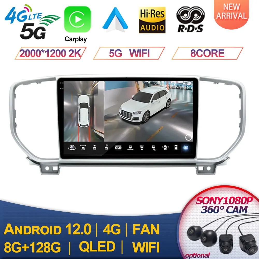 

For Kia Sportage 4 QL 2018 2019 Car Radio Multimedia Video Player Navigation Android 12 No 2din 2 din dvd