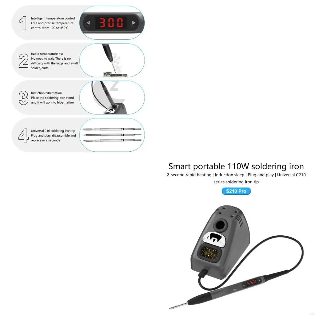 

Efficient Soldering Iron With Replaceable Tip Equipment For Repair Technicians L4MF