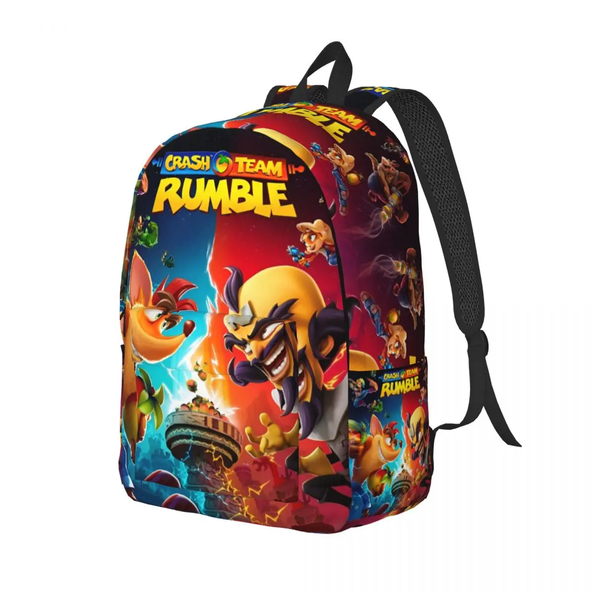Crash Team Rumble Game Backpack for Men Women Cool Student Hiking Travel Daypack Laptop Computer Shoulder Bag Outdoor