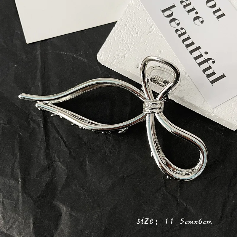 Women Big Geometric Hair Claw Irregular Hollow Vintage Punk Metal Silver Hair Grab Korean Fashion Grab Clip Y2k Hair Accessories